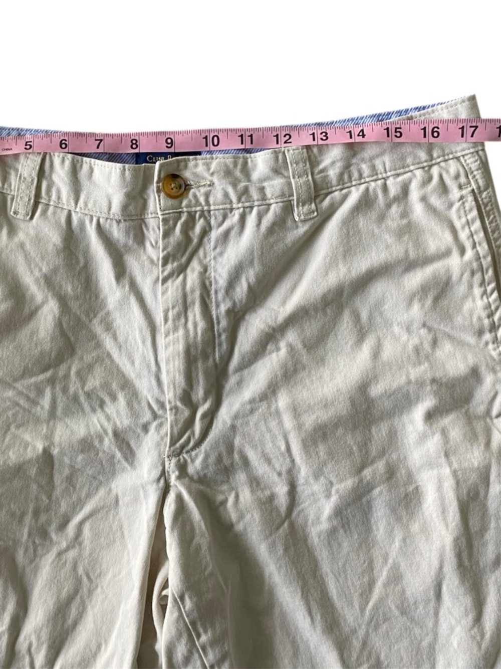 Club Room Mens Beige Cream 100% Cotton Shorts Size 34 Chino Golf Casual - Picture 5 of 7